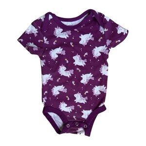 Hanes Purple Unicorn Baby Onesie
